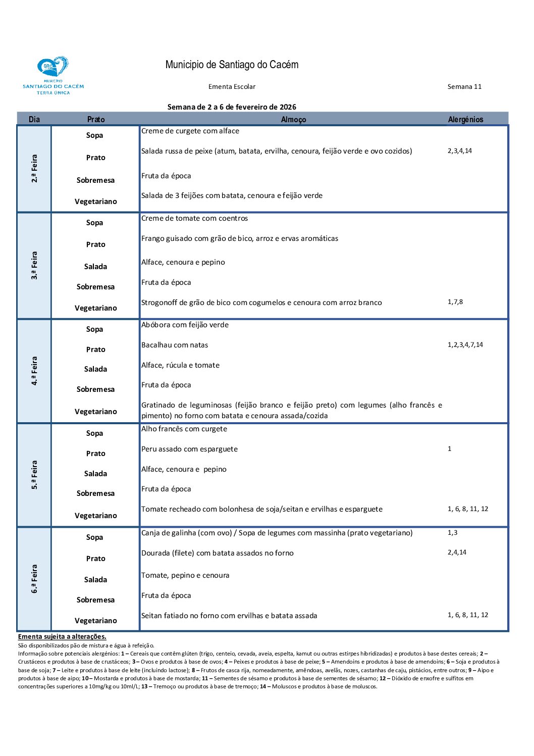 01 Semana de 2 a 6 de fevereiro de 2026