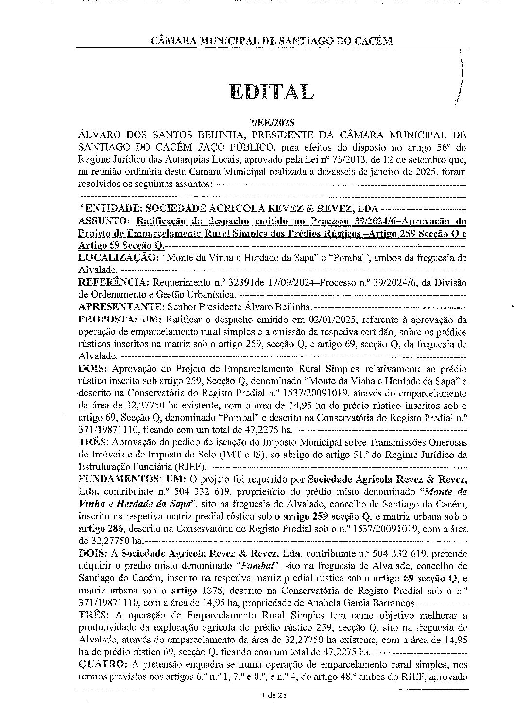 02 Edital N.º 2 CM 16 de janeiro de 2025