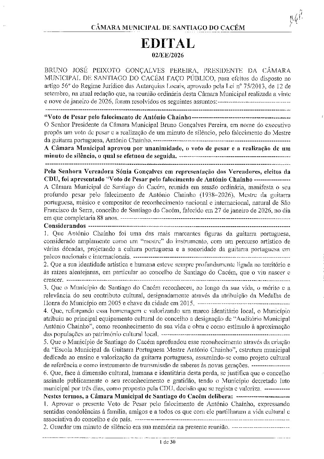 02 Edital N.º 2 CM 29 de janeiro de 2026