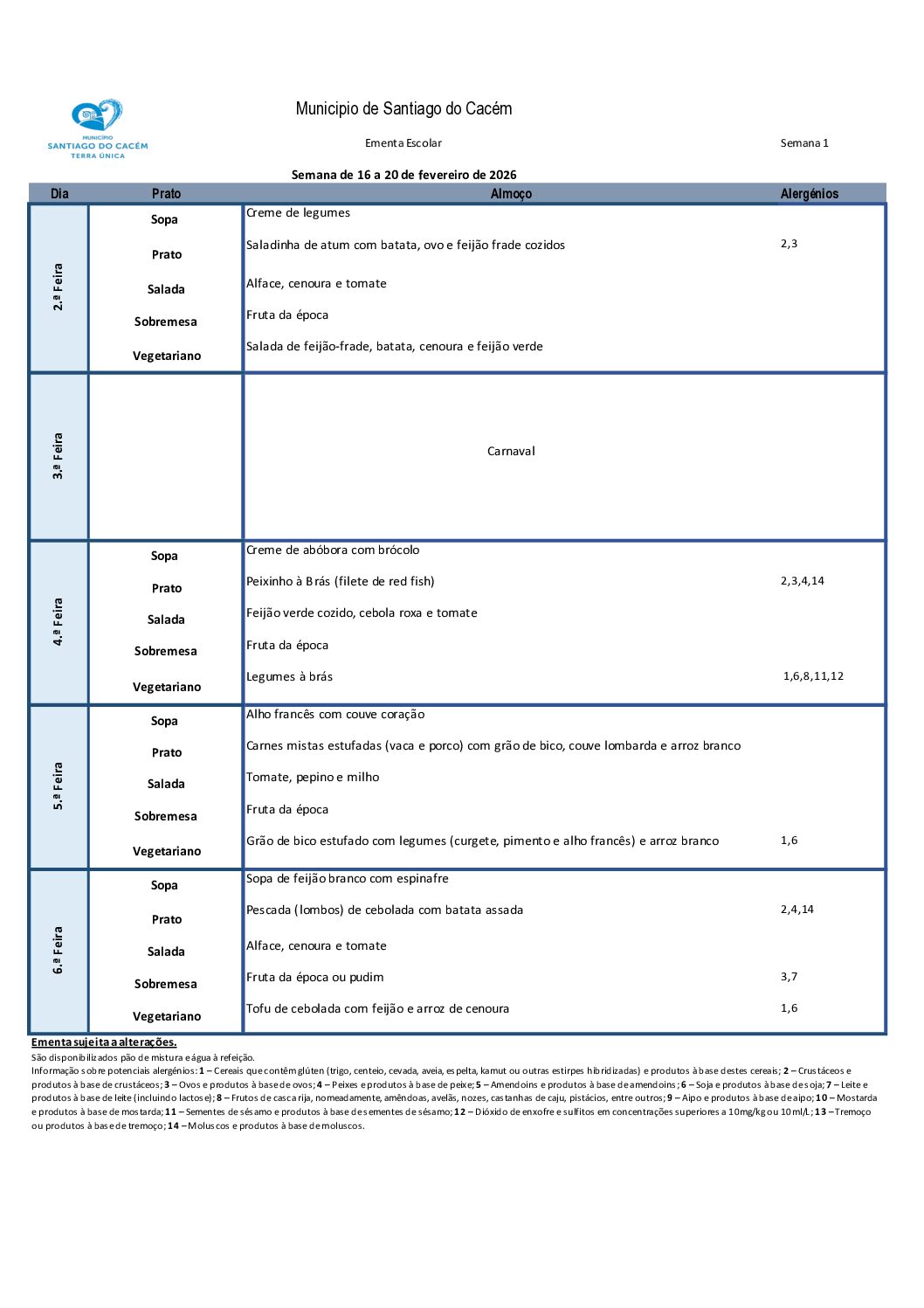 03 Semana de 16 a 20 de fevereiro de 2026