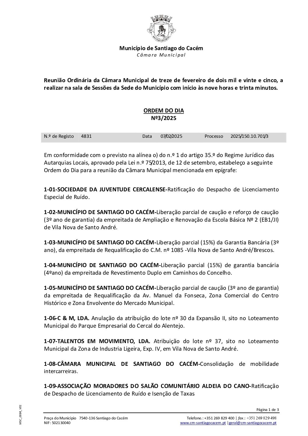 04 Agenda do dia 13 de fevereiro de 2025