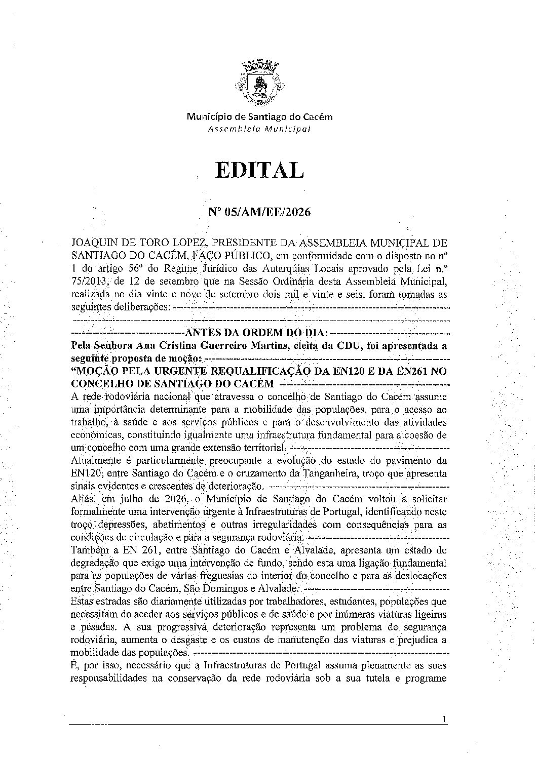 05 Edital N.º 5 – Sessão do dia 29 de setembro de 2026