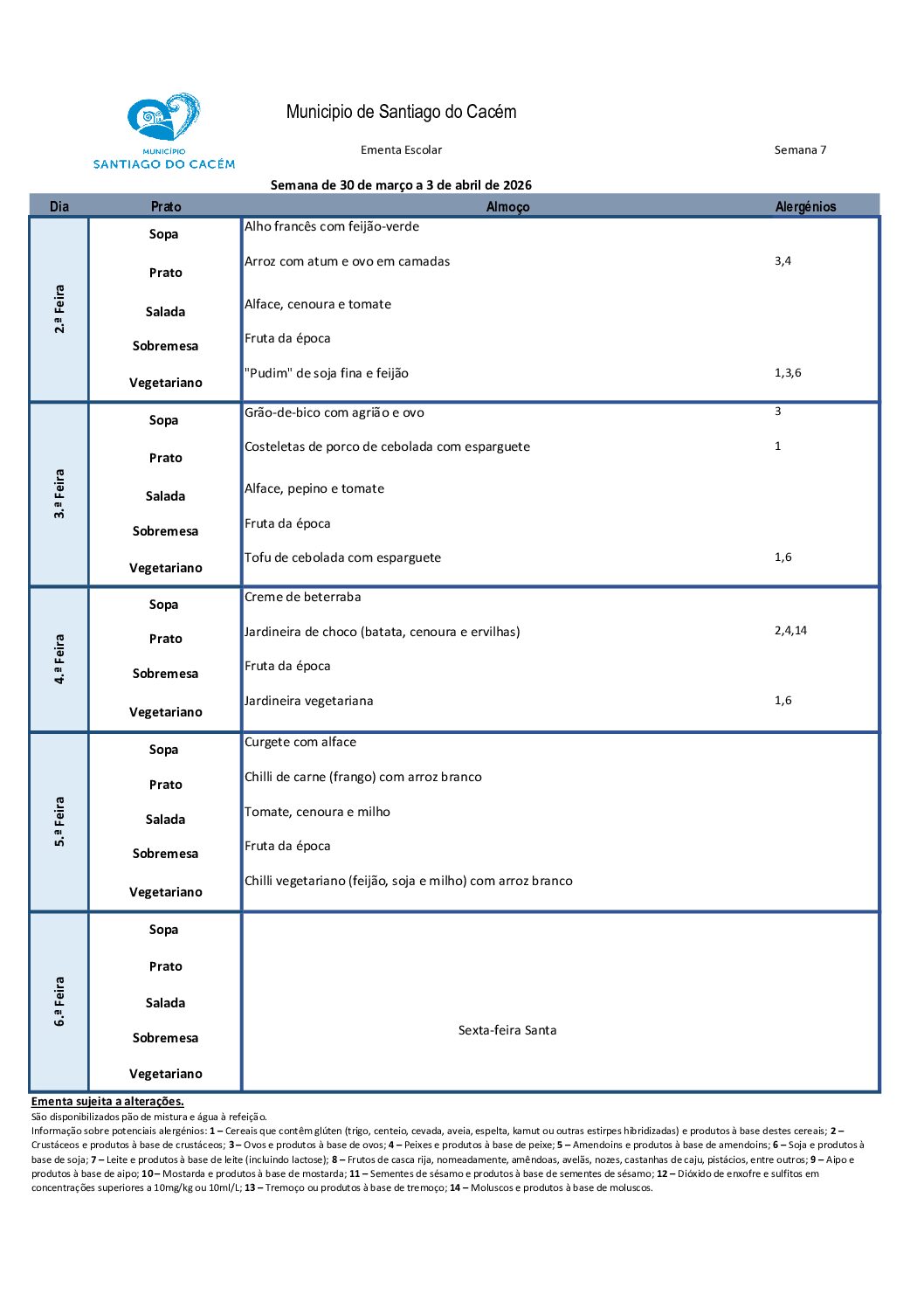 06 Semana de 30 de março a 3 de abril de 2026