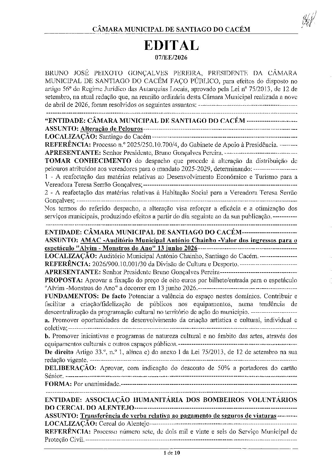 07 Edital N.º 7 CM 9 de abril de 2026