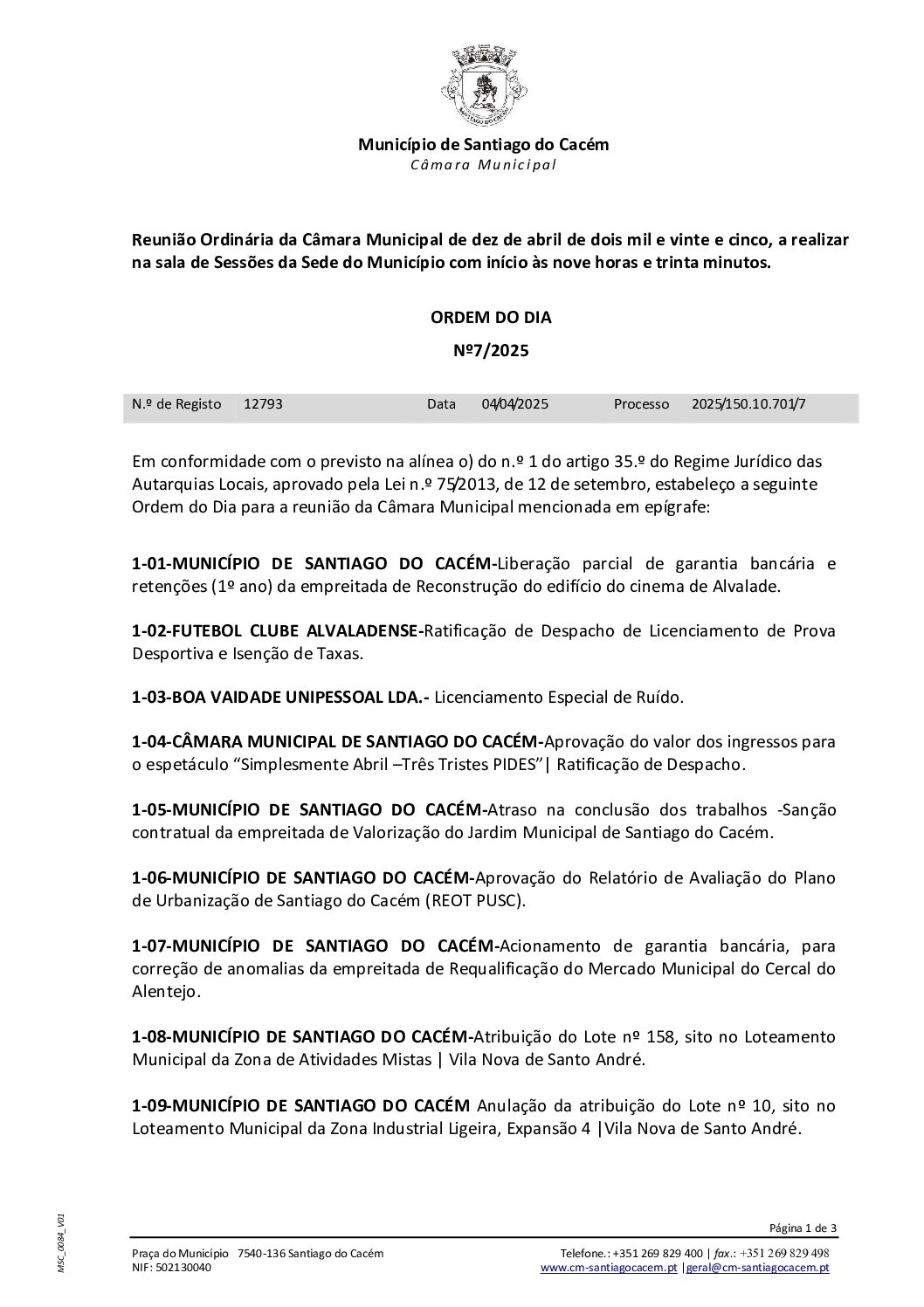 08 Agenda do dia 10 de abril de 2025