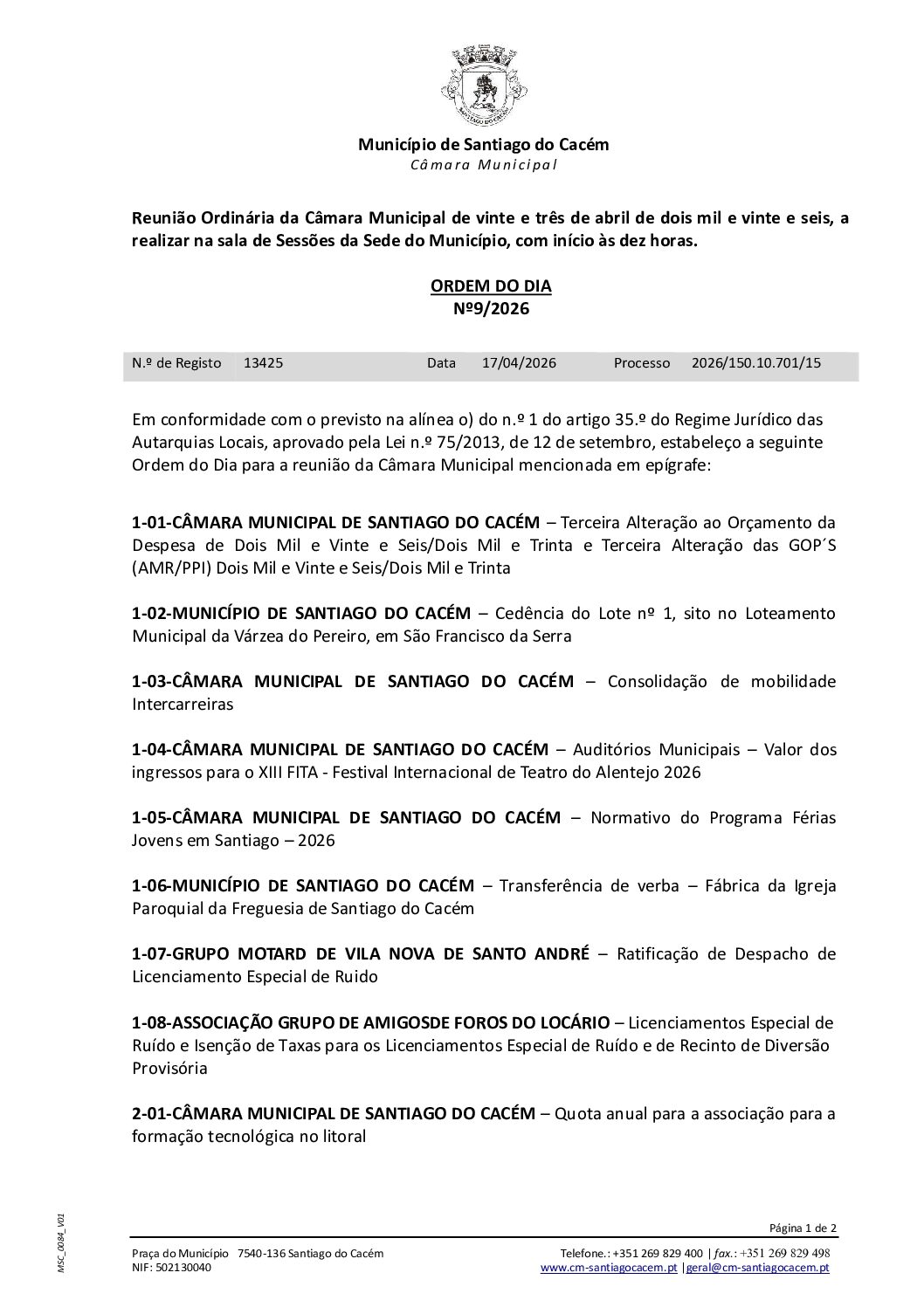 09 Agenda do dia 23 de abril de 2026