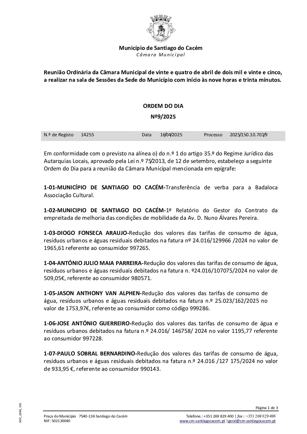 10 Agenda do dia 24 de abril de 2025