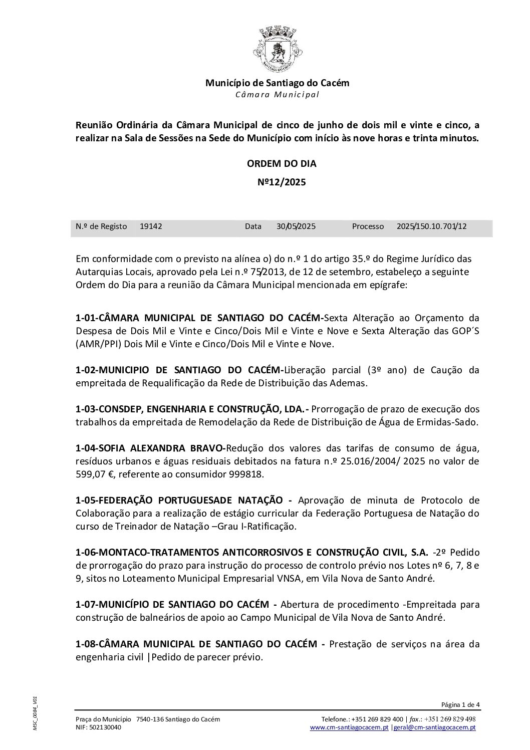 13 Agenda do dia 5 de junho de 2025