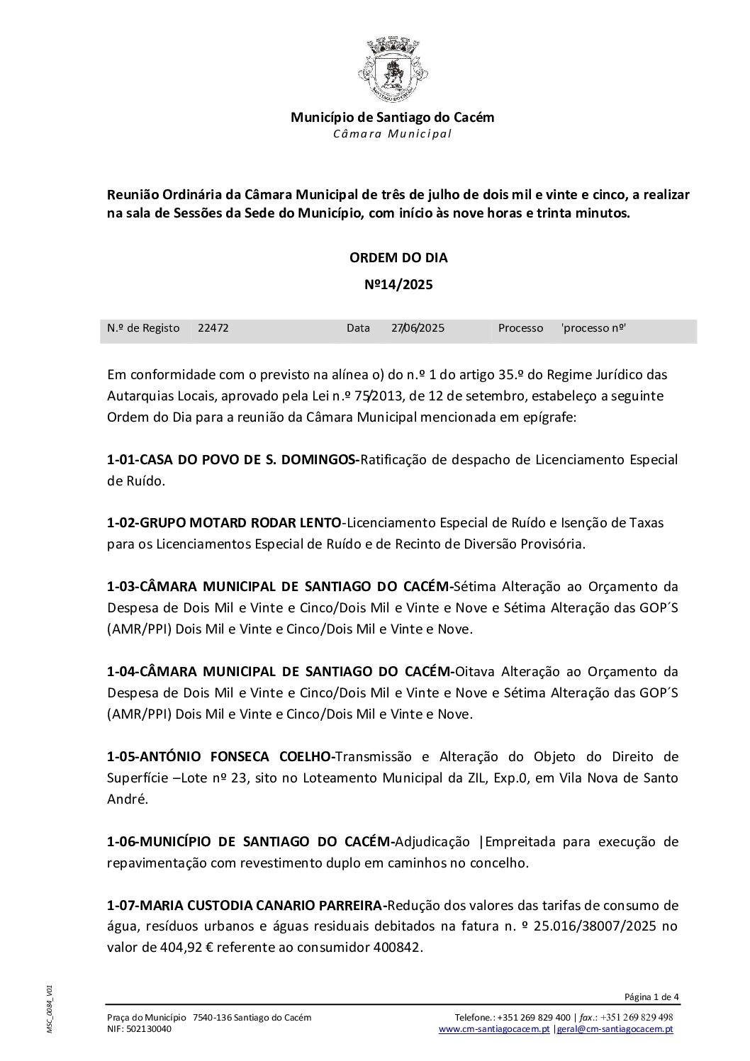 15 Agenda do dia 3 de julho de 2025
