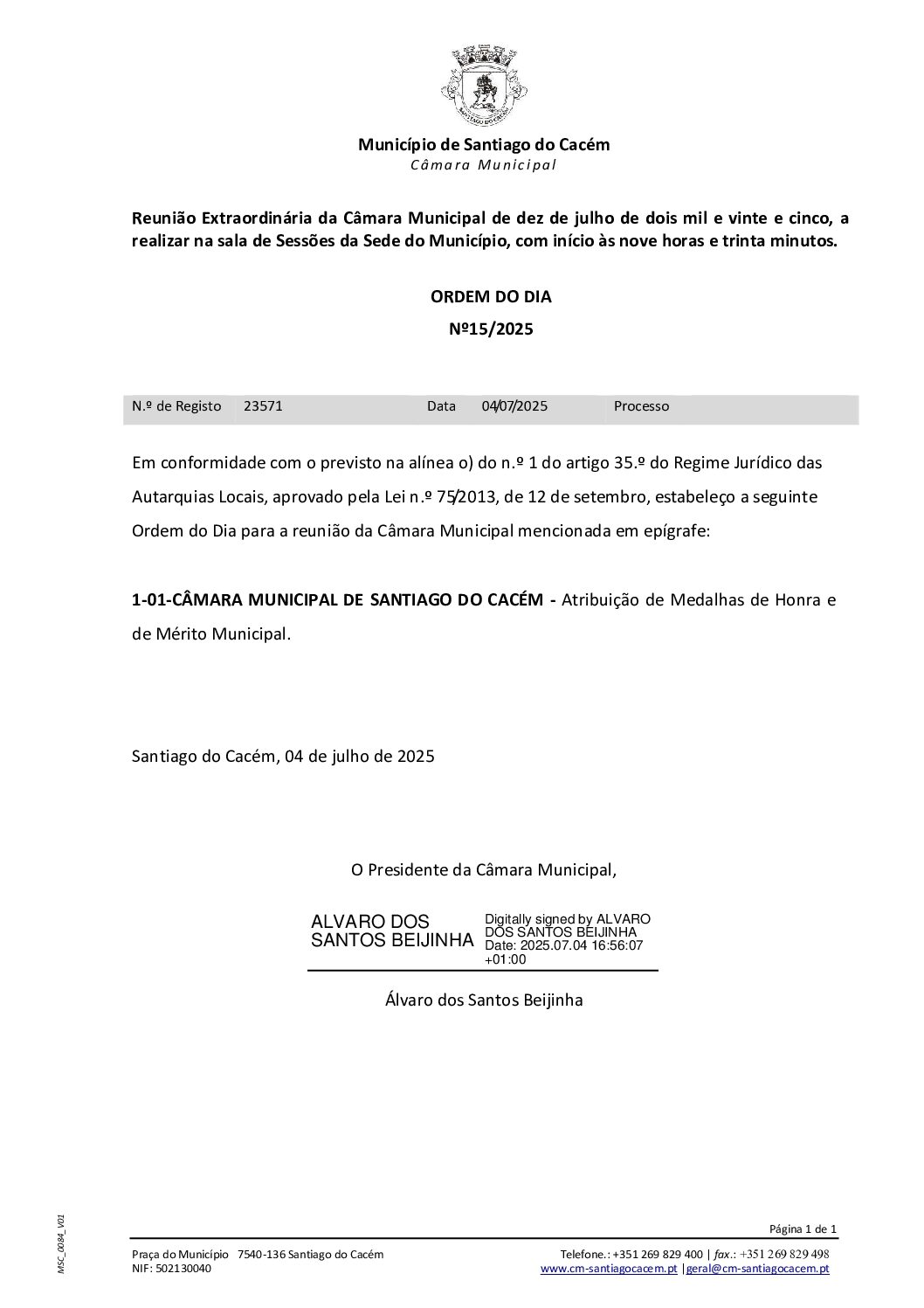 16 Agenda do dia 10 de julho de 2025 Ext