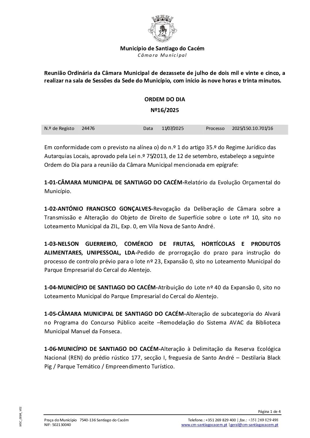 17 Agenda do dia 17 de julho de 2025