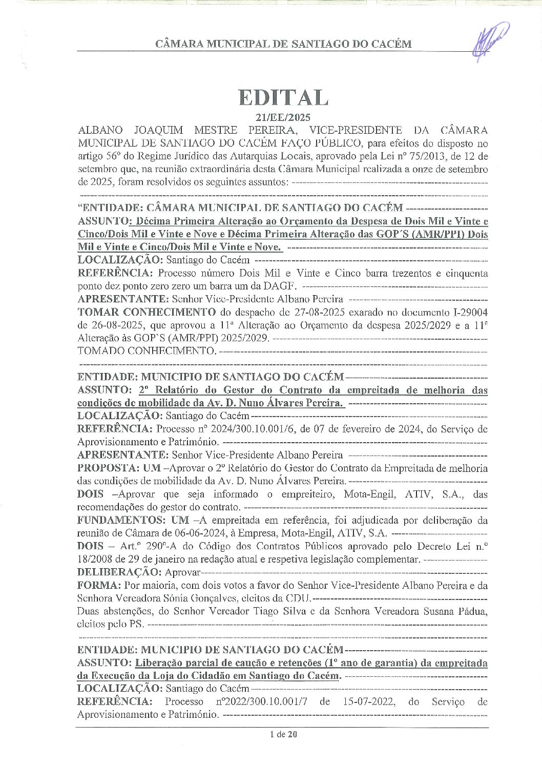 21 Edital N.º 21 CM 11 de setembro de 2025