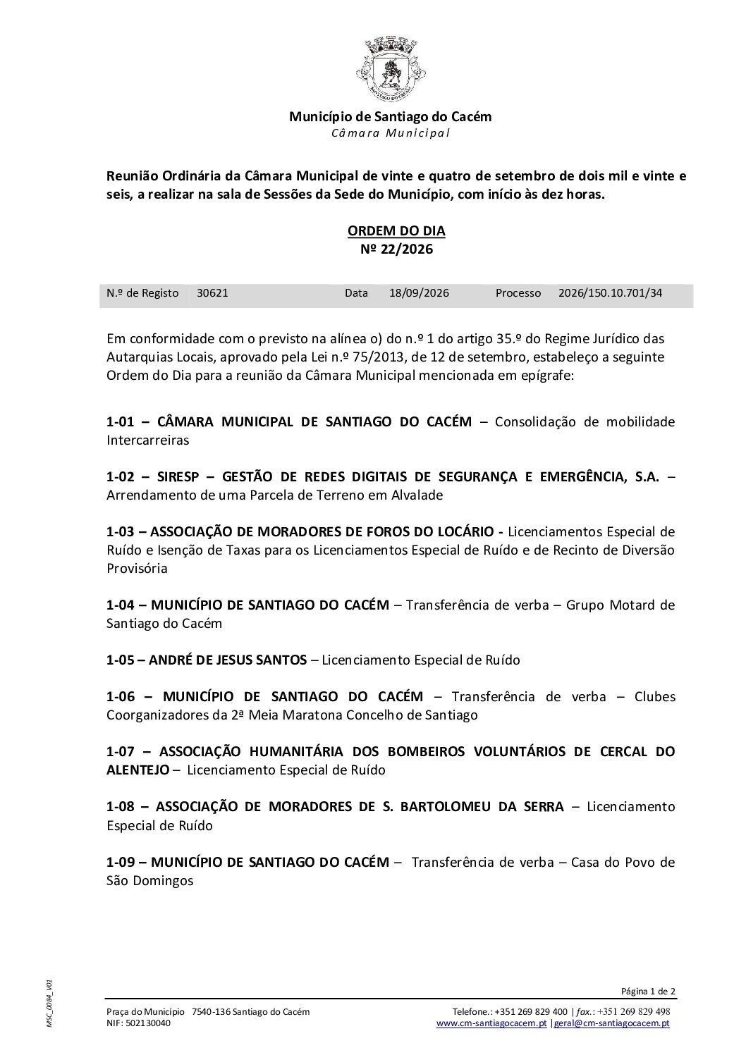 23 Agenda do dia 24 de setembro de 2026