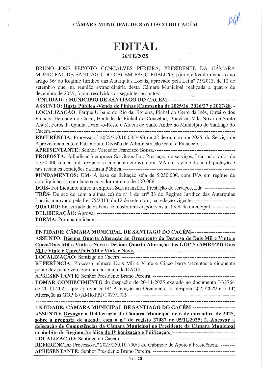 26 Edital N.º 26 CM 4 de dezembro de 2025