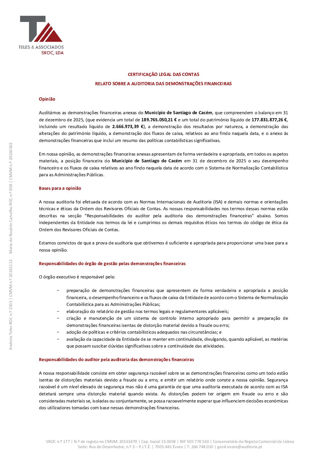 32 – Certificação legal Contas 2025