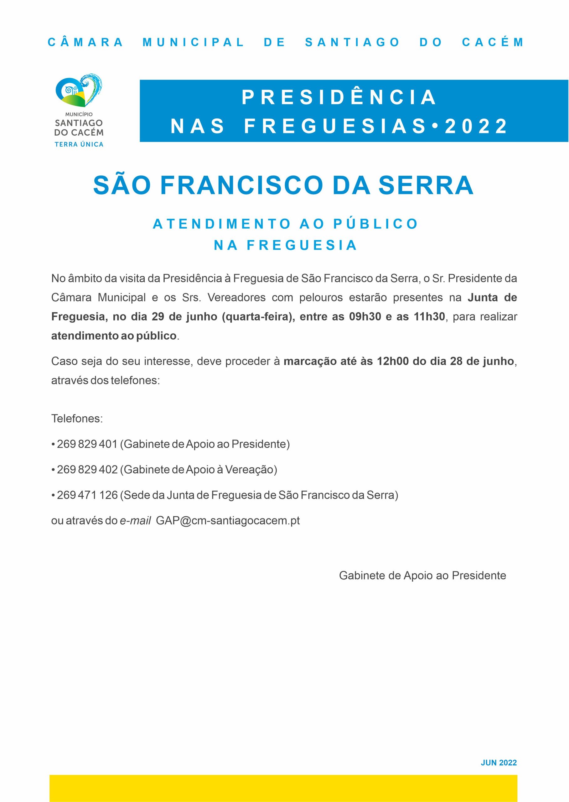 Presidência nas Freguesias - São Francisco da Serra