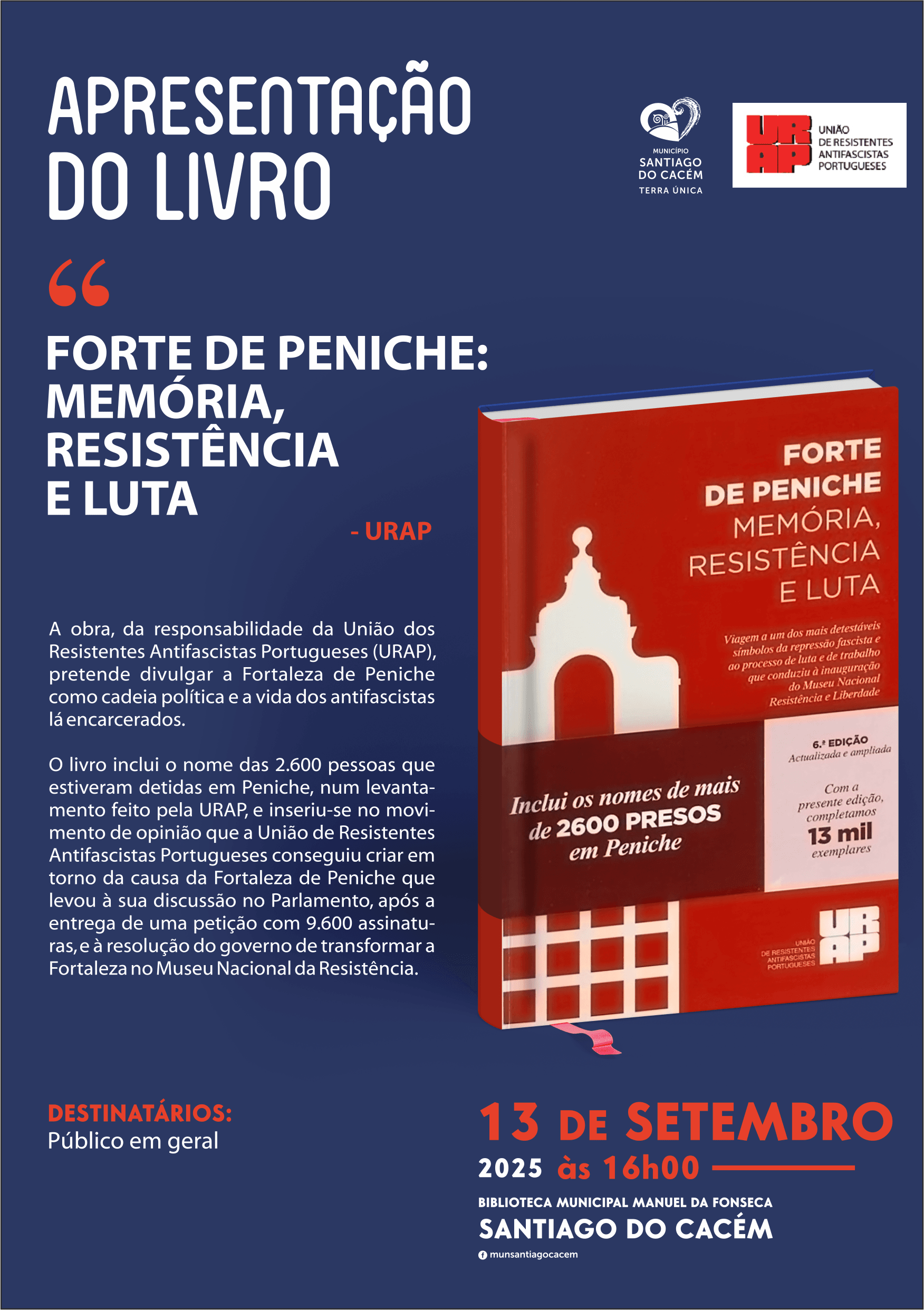 Apresentação do Livro - Forte de Peniche: Memória, Resistência e Luta