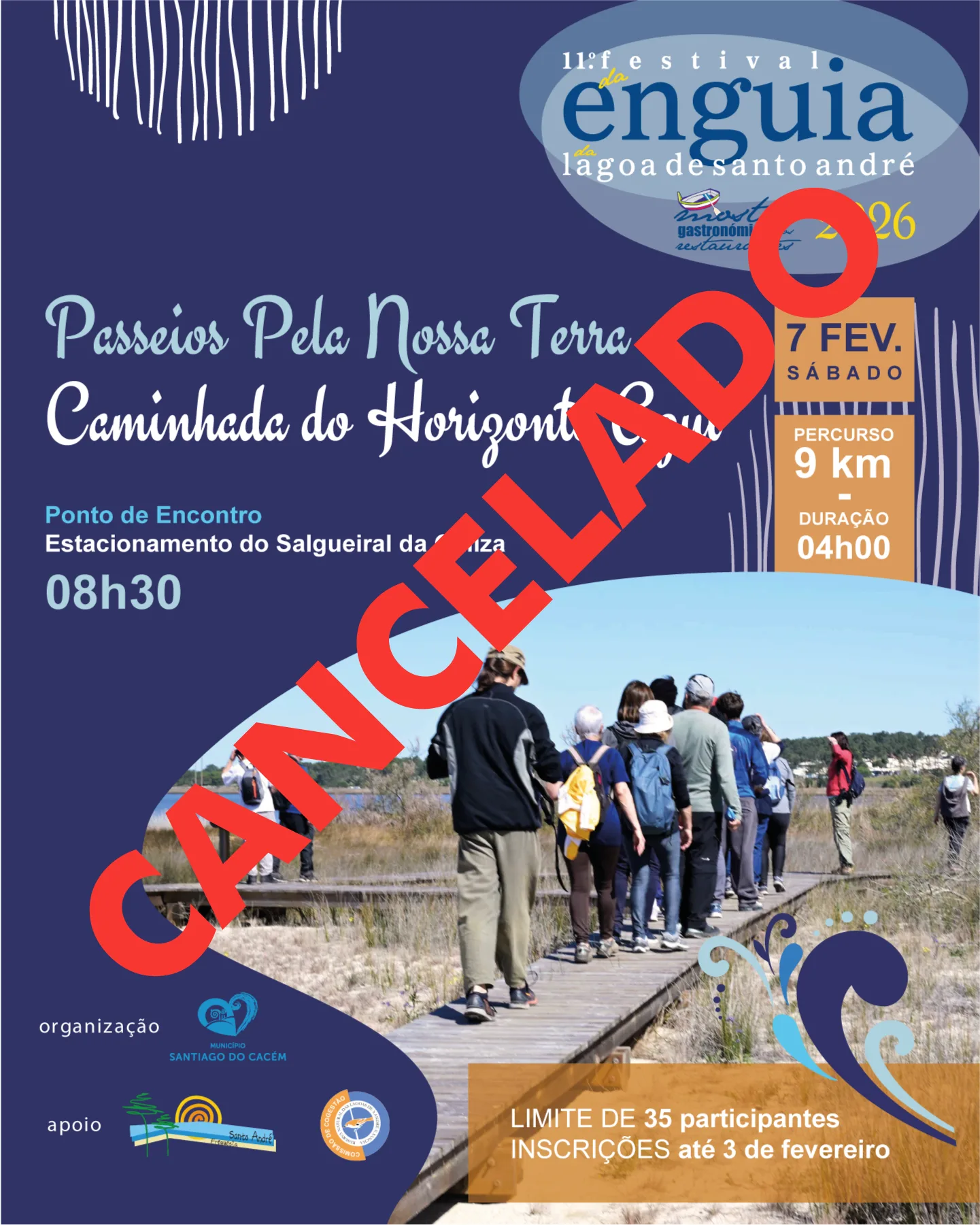 caminhada Festival da Enguia cancelada