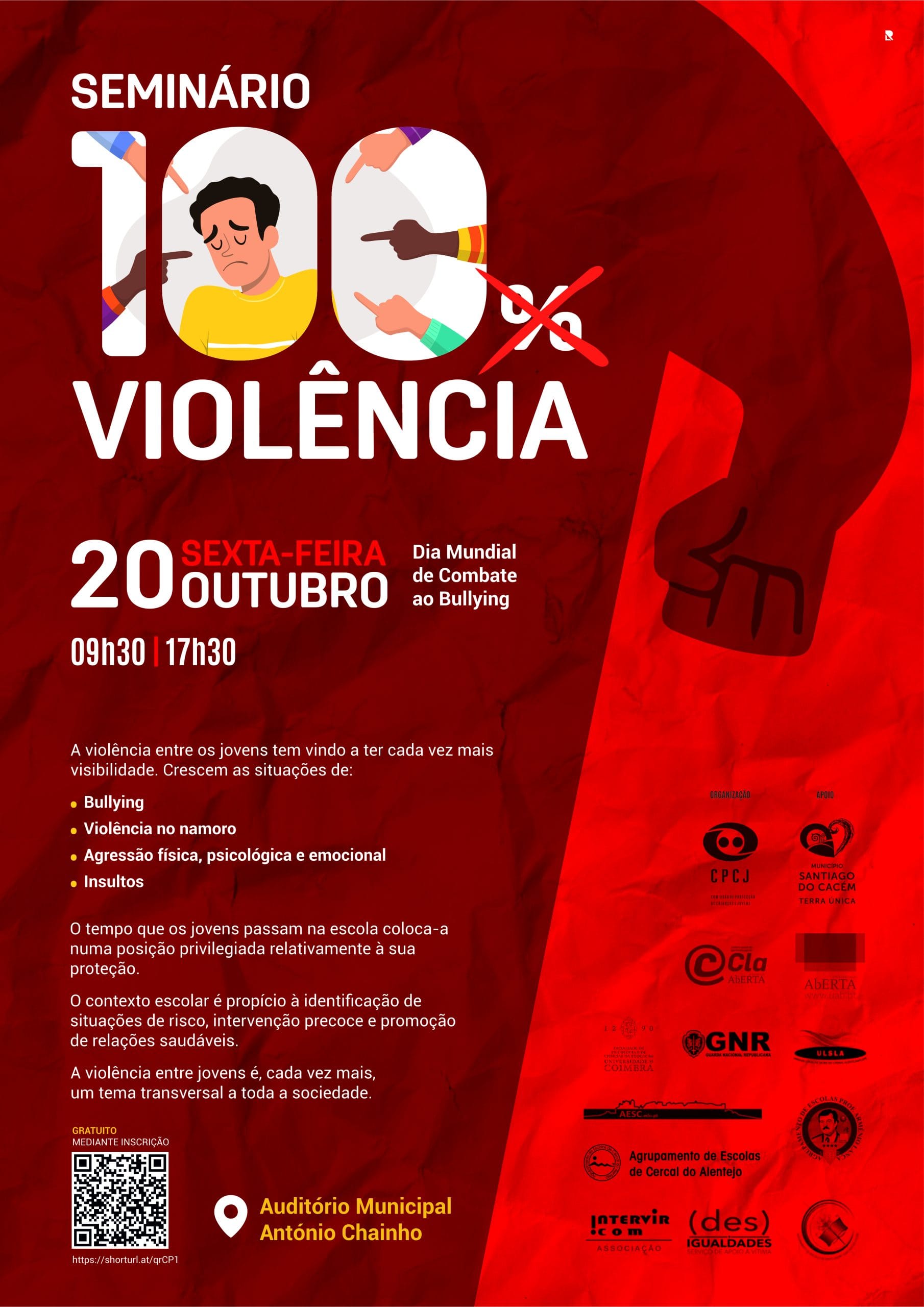 CMSC – Seminário 100�Violência – Cartaz A3 seminário 100% violência