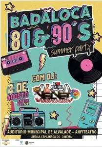 Cartaz Badaloca summer party 80 e 90