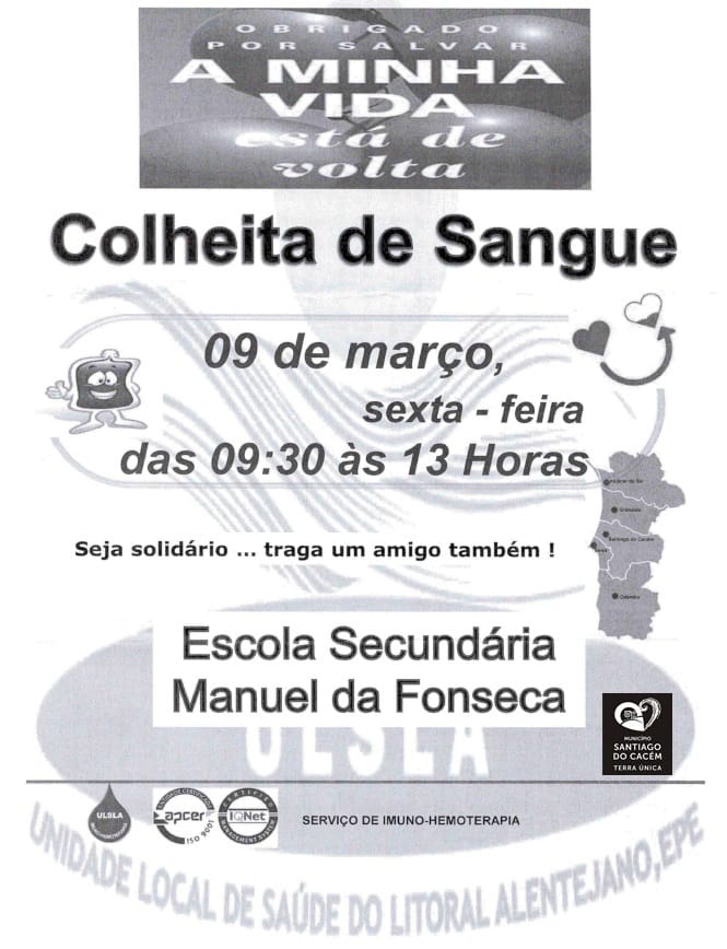 Cartaz colheita de sangue