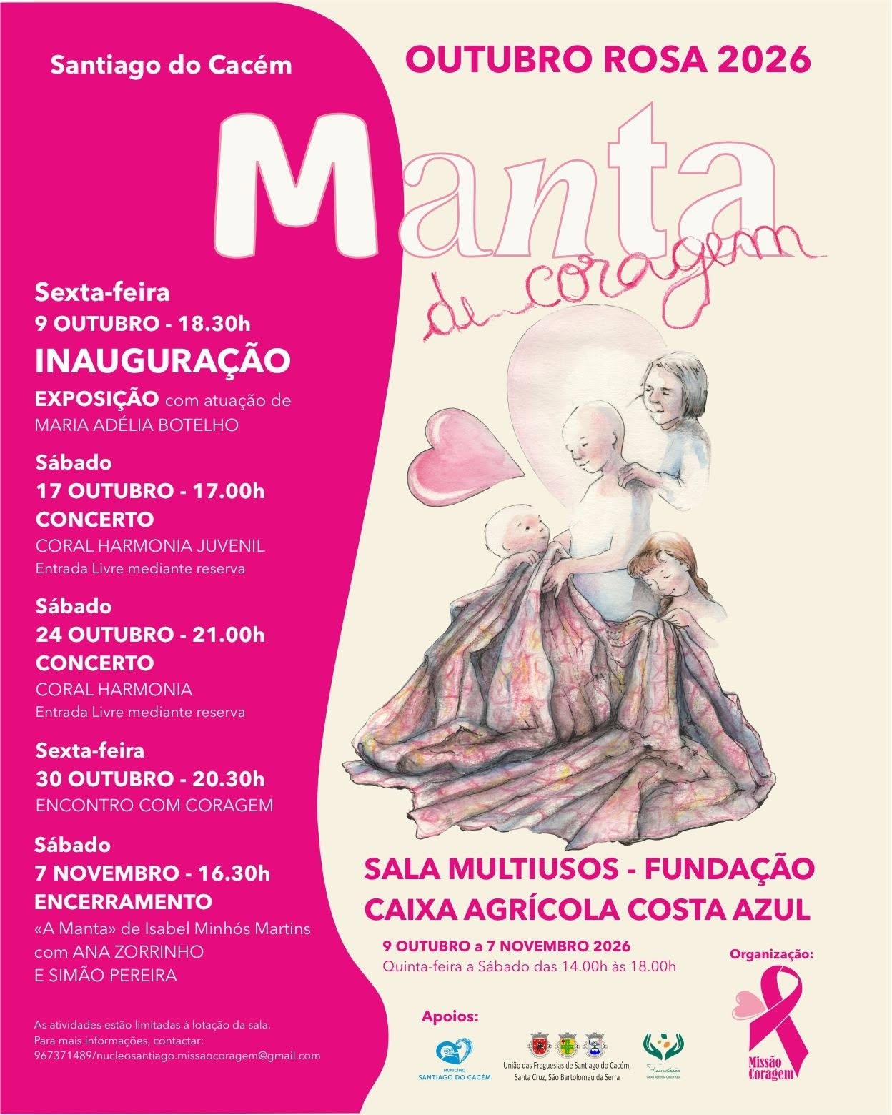 Cartaz exposição manta de coragem