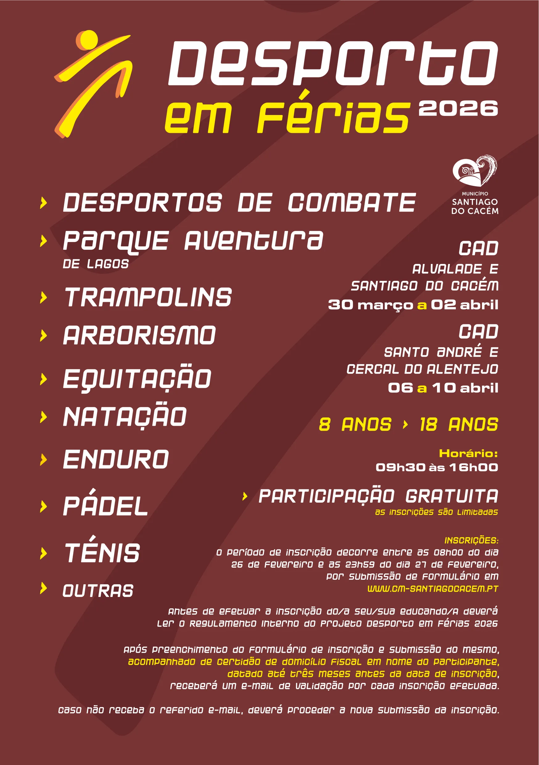 Desporto em Férias 2026