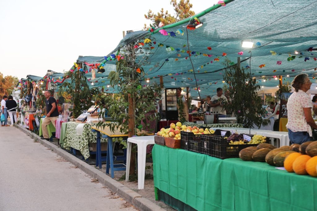 Festa de São Romão venda de artesanato e frutas da região