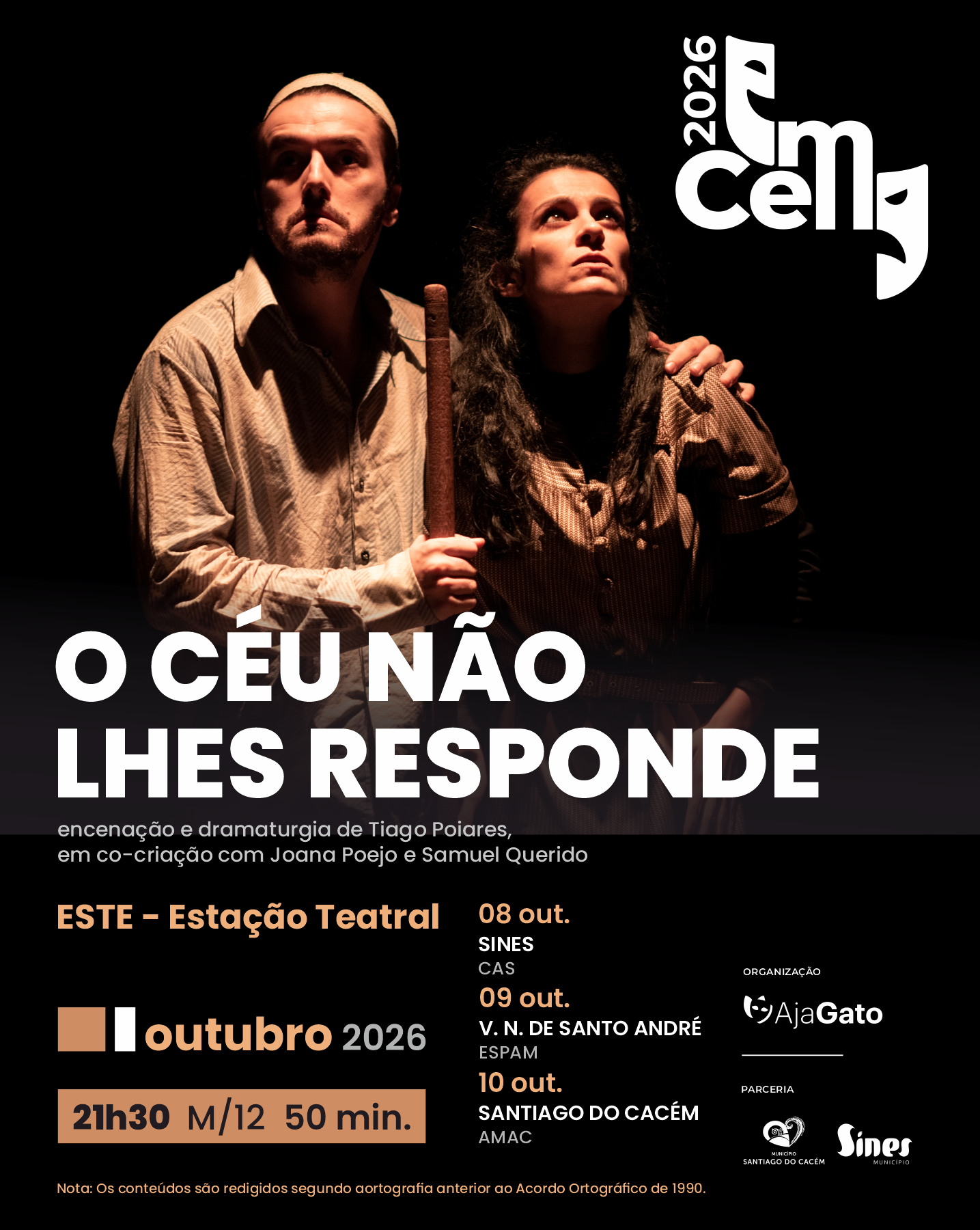EmCena apresenta a peça “O Céu não lhes Responde” pela companhia ESTE – Estação Teatral