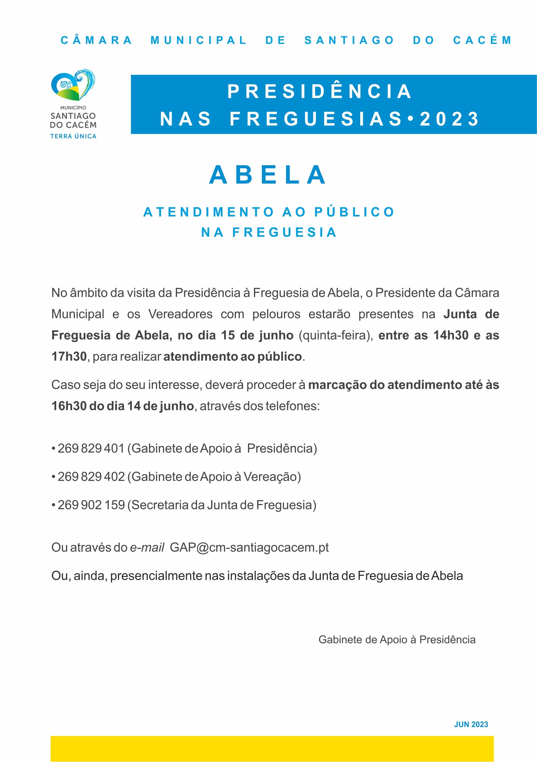 presidência nas freguesias abela