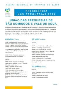 Programa – Presidência nas Freguesias 2024 – S. Domingos e Vale de Água