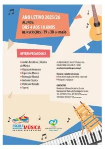 Reinscrições Escola Municipal de Música – ano letivo 2025/2026