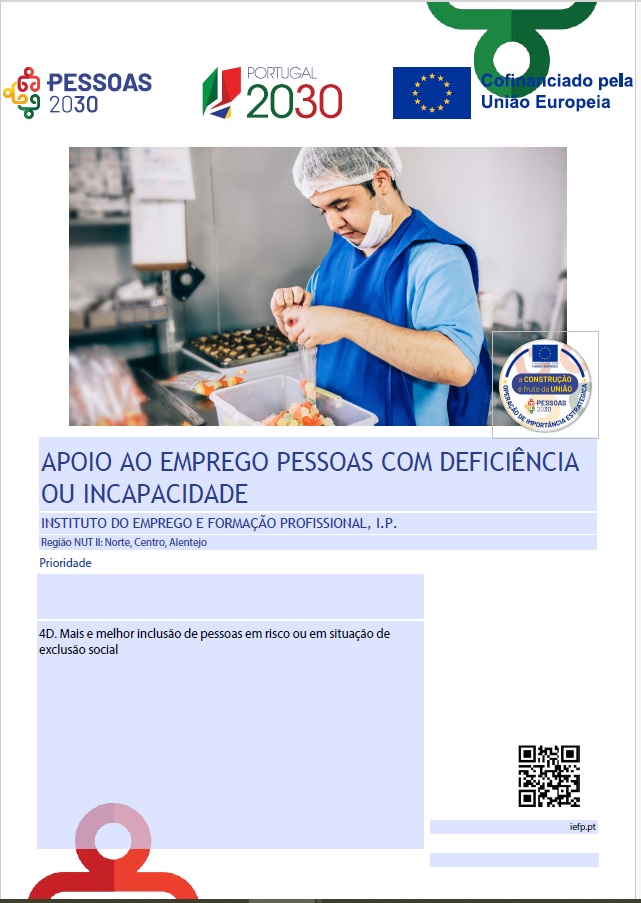 Apoio ao emprego Pessoas com deficiência ou incapacidade