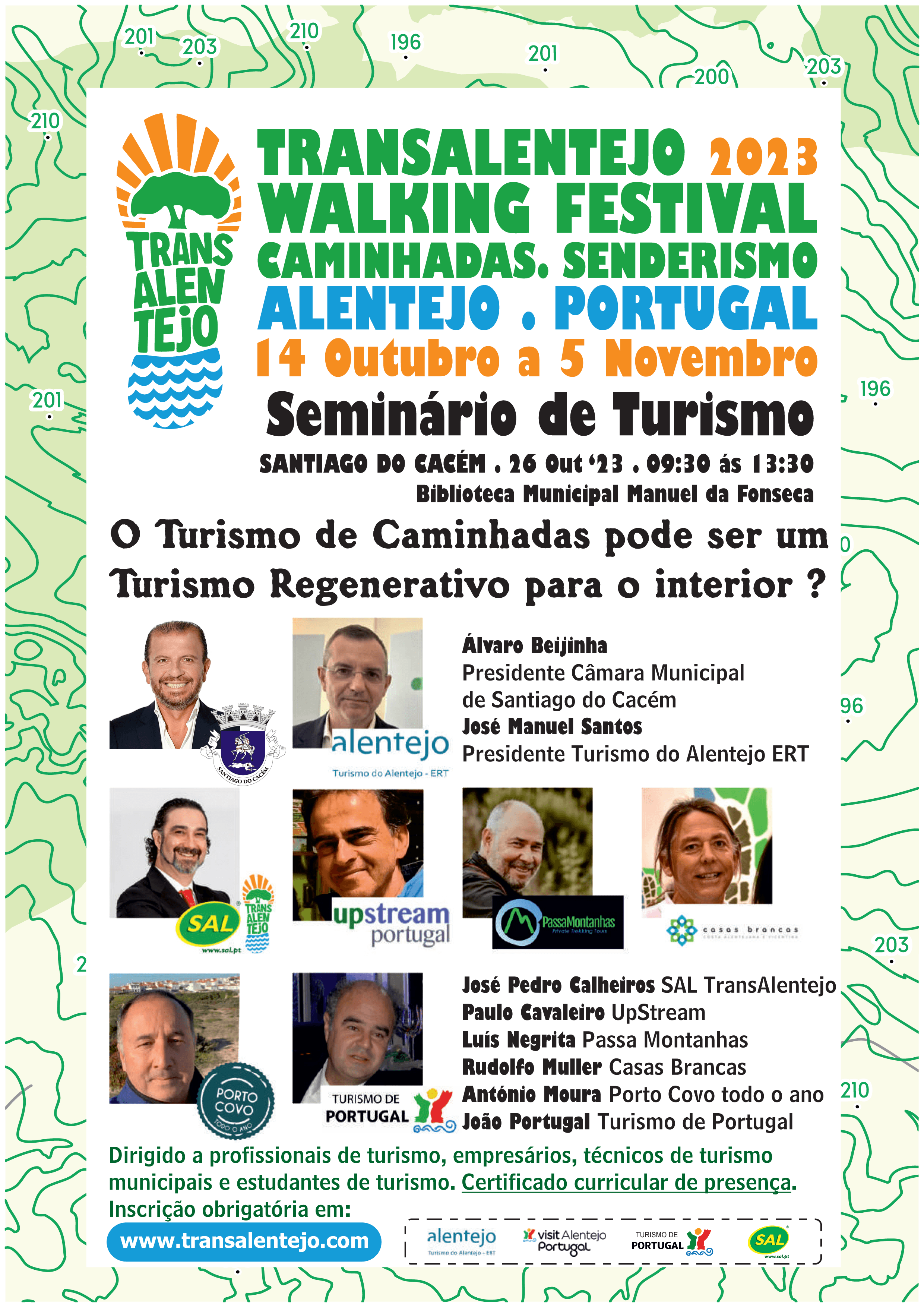 TransAlentejo Festival 2023 – Cartazes Seminarios 26 Out e 2 Nov seminário turismo