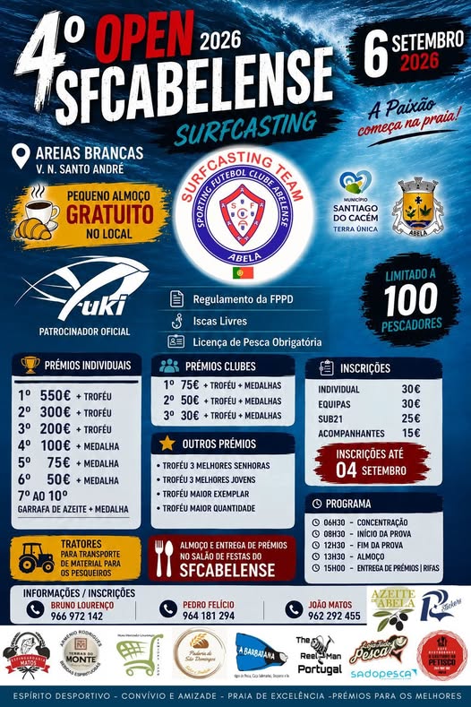 cartaz 4.º open surfcasting FCAbelense