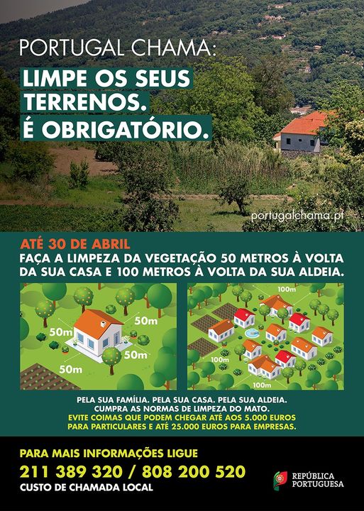 Portugal Chama Limpeza dos terrenos até 30 de abril