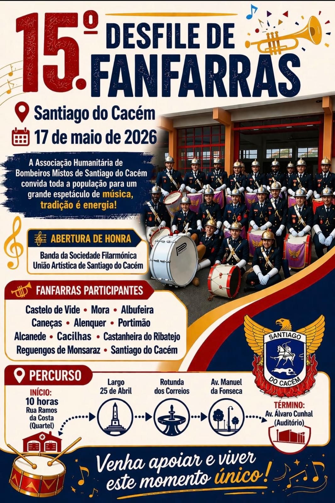 cartaz desfile de fanfarras