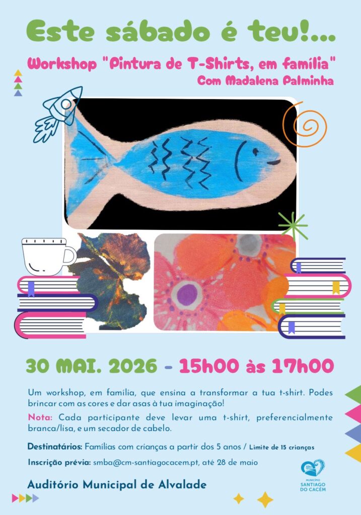 Workshop de pintura de t-shirts em família