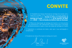 convite reunião pública revisão do Plano Urbanístico de Santiago do Cacém